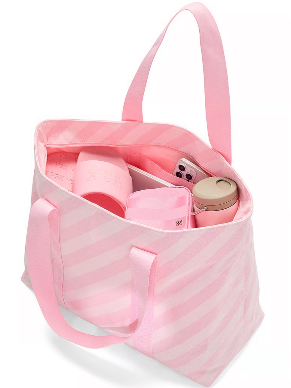NWT Victoria Secret Heritage Stripe Canvas Tote Bag